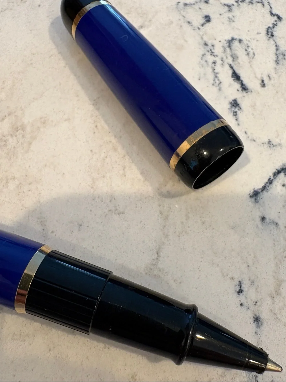 Vintage 1990s Waterman Phileas Blue Fountain Pen & Ballpoint Pen Set